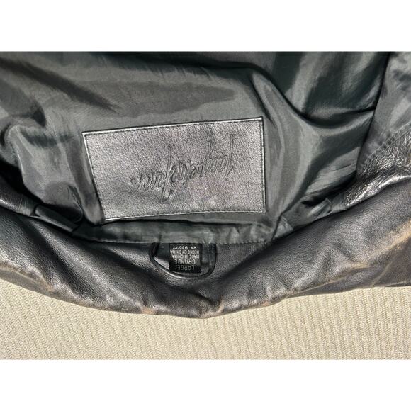 Jacqueline Ferrar Genuine Leather Moto Jacket Womens Size L Black Full Zip Biker - Picture 4 of 9